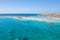 The sandy beach and its heavenly colored water, in Europe, Greece, Crete, Elafonisi, By the Mediterranean Sea, in summer, on a