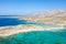 The sandy beach and its heavenly colored water, in Europe, Greece, Crete, Elafonisi, By the Mediterranean Sea, in summer, on a