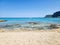 Sandy beach in Navarone Bay on Rhodes island, Greece