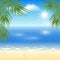 Sandy beach with palm trees