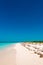 Sandy beach Playa Paradise of the island of Cayo Largo, Cuba. Copy space for text. Vertical.