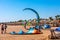 Sandy beach by the Red Sea coral reefs