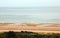 Sandy beach scene of the Normandy landings of the allies in France