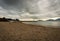 Sandy Beach and Seascape in Winter - Lerici town Gulf of La Spezia Liguria Italy