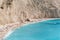 Sandy beach in a sunny waether on Lefkada, Greece