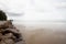 Sandy beach on windy fine sand reflect.