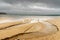 Sandy beach in winter in Brittany.