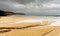 Sandy beach in winter in Brittany.