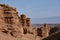 Sandy canyon with red rocks. Charyn.