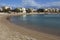 The sandy coastline in the resort town.