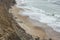 Sandy cove on Almagreira beach in the central Portuguese Western coast, in Peniche