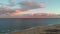 Sandy dunes beach seaside view from top