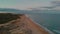 Sandy dunes beach seaside view from top