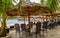 Sandy island Beach chairs on the tropical sand beach