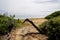 Sandy natural beach access of atlantic ocean west coast sea in Talmont France