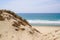 Sandy natural dunes with access to sea beach in Lacanau ocean in France