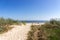 Sandy path to the beach between the dunes, Baltic Sea