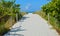 A Sandy Roped Path to a Blue Sea on the Beach