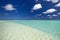 Sandy,shallow,tropical beach. Aitutaki,