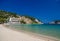 Sandy shores and turquoise waters at Port de Soller, Mallorca