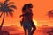 Sandy Sunset Piggyback: A Couples Beach Adventure