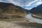 Sangam Indus and Zanskar river confluence, Ladakh, India