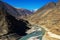 Sangam Indus and Zanskar Rivers meeting in Leh