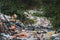 Sanitary landfill inside forest - garbage dump, waste desposit -