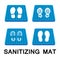 Sanitary mat. Disinfection mat icon. Disinfectant for shoes or foot baths with antiseptic solution. On a white background. The