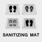 Sanitary mat. Disinfection mat icon. Disinfectant for shoes or foot baths with antiseptic solution. On a white background. The