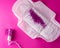 Sanitary pad and tampon. Menstrual symbol