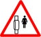 Sanitary towel and pad woman hygiene. Red triangle caution warning symbol sign on white background