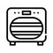 Sanitation oven line icon vector isolated illustration