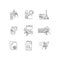 Sanitation pixel perfect linear icons set