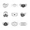 Sanitation and protection facemask ppe icon set w respiratory face masks