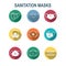 Sanitation and protection facemask ppe icon set w respiratory face masks