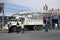 Sanitation sand truck barrier used during Yankee Stadium opening