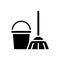 Sanitation services black glyph icon