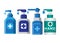 Sanitizer bottle pumb vector illustration bundle set