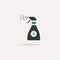 Sanitizer spray. Icon with shadow on a beige background. Pharmacy  illustration