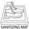 Sanitizing mat. Shoes disinfection. Antibacterial equipped in flat style. Disinfection carpet for shoes. Disinfectant mat. Sterile