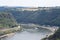 Sankt Goarshausen, Germany - 08 04 2022: ship in passage below Loreley