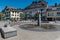 Sankt Vith, Belgium, Town square with fountain and town hall of the village