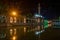 Sanli Urfa, Turkey: September 12 2020:  Halil-ur Rahman Mosque and Holy lake in Golbasi Park at night
