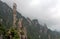 Sanqingshan Mountain in Jiangxi Province, China. View of Snake Rock or Python Rock, a rocky pinnacle on Mount Sanqing