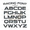 Sans serif font in retro racing style