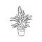 Sansevieria trifasciata hand drawn vector outline doodle icon. Decorative potted house plant sketch illustration for