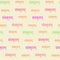 Sanskrit seamless pattern. Devanagari text in pastel colors. Endless background with words. Vector illustration