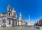 Sant`Agnese in Agone Church and Fiumi Fountain in Piazza Navona