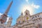 Sant`Agnese in Agone church and obelisk of Fontana dei Fiumi